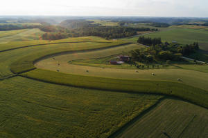 Aerial shot of MN farmland.