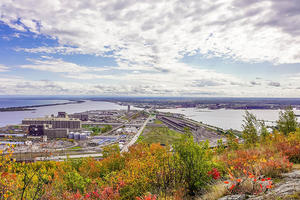 Photo of Duluth harbor during fall. 