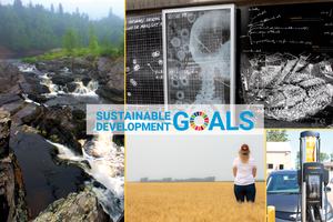 Collage of sustainability photos UMN campuses. 