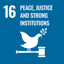 SDG#16 Peace, Justice and Strong Institutions Icon